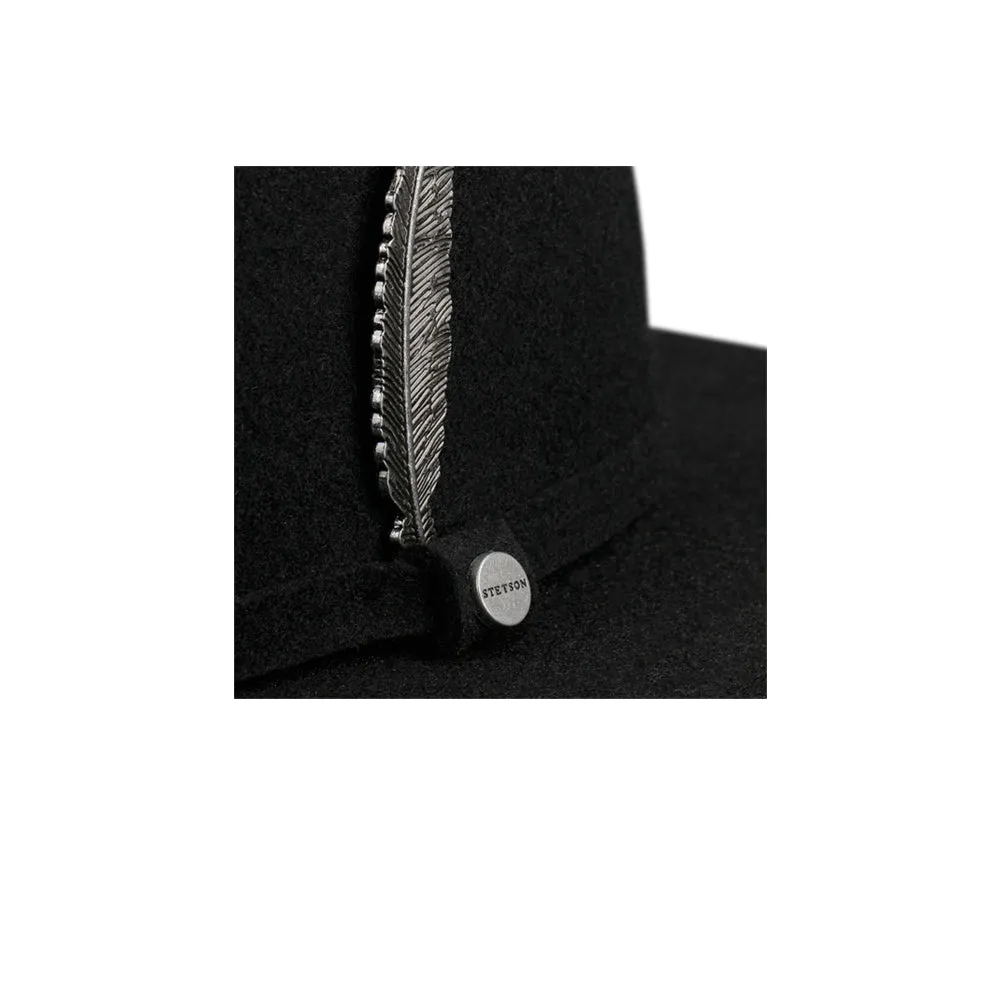 Stetson - Open Crown Wool Hat - Fedora - Black