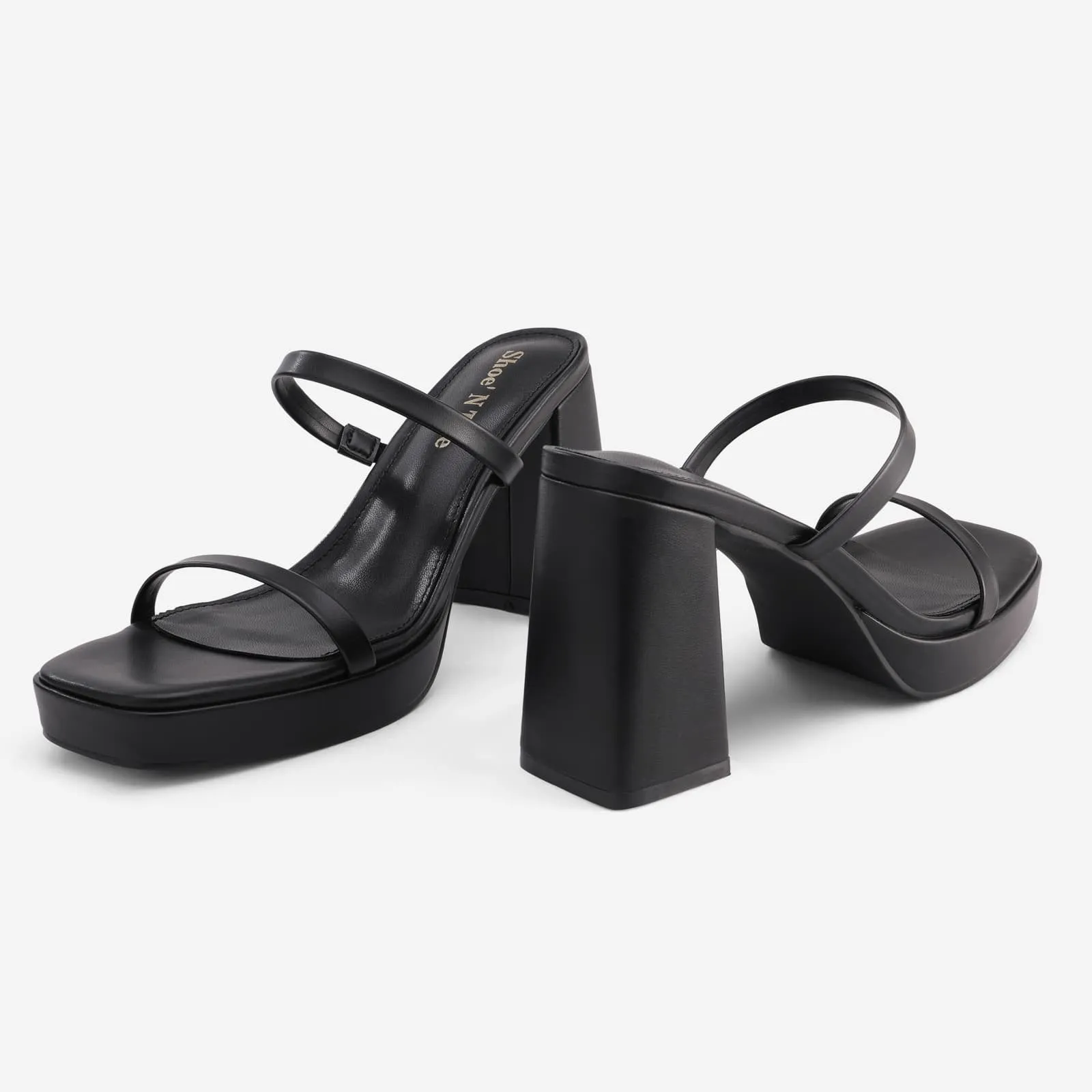 Strappy Pearl Heels Chunky Heels