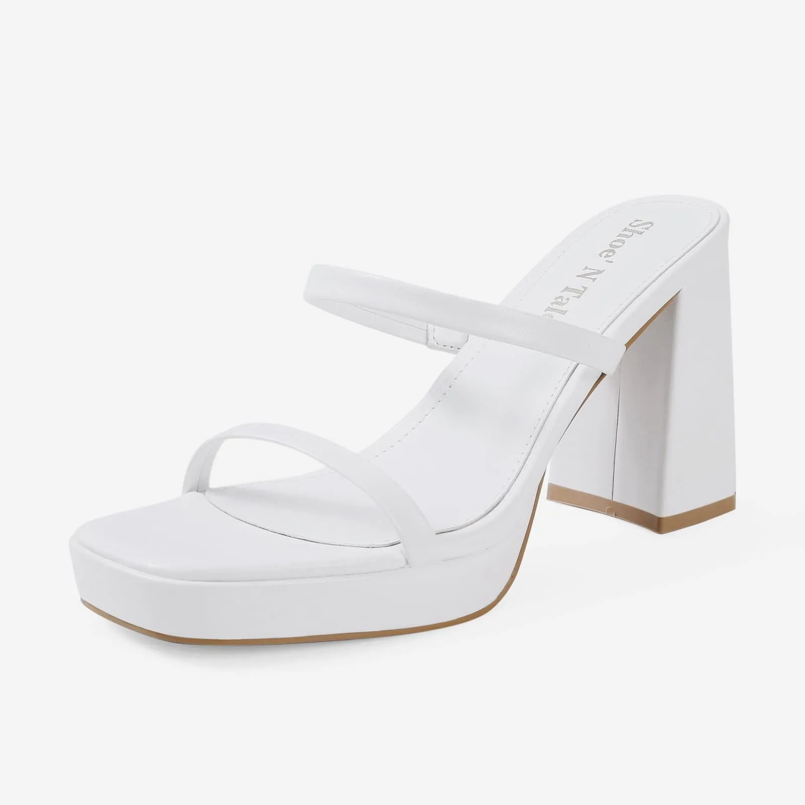 Strappy Pearl Heels Chunky Heels