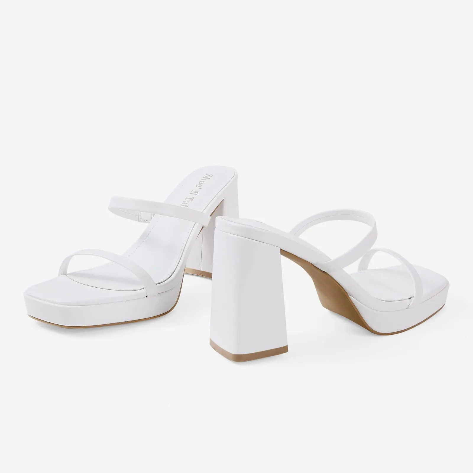 Strappy Pearl Heels Chunky Heels