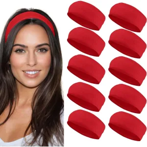 Styla Hair 10 Pack Stretch Headbands Non-Slip Head Wraps Great for Sports, Yoga, Pilates, Running, Gym, Workouts, Baseball, Casual Wear, Gifts & More!