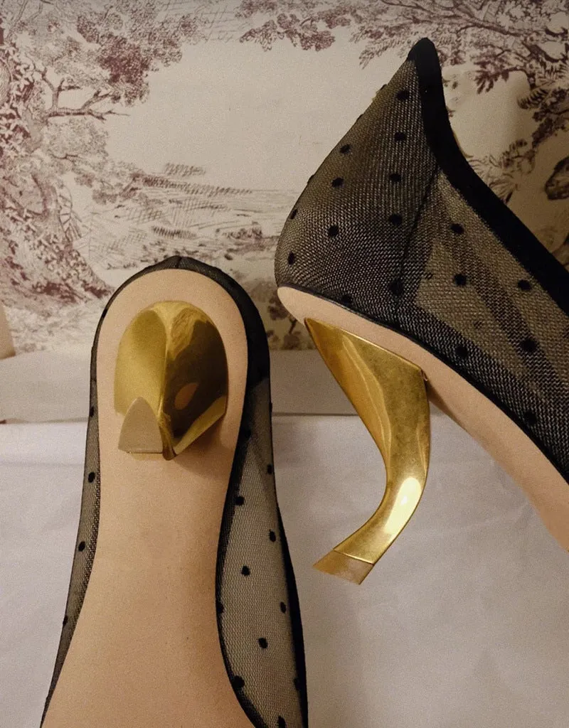 Summer Mesh Wedding Shoes Woman Sexy Strange Heel