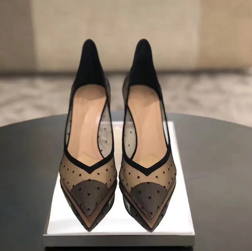 Summer Mesh Wedding Shoes Woman Sexy Strange Heel