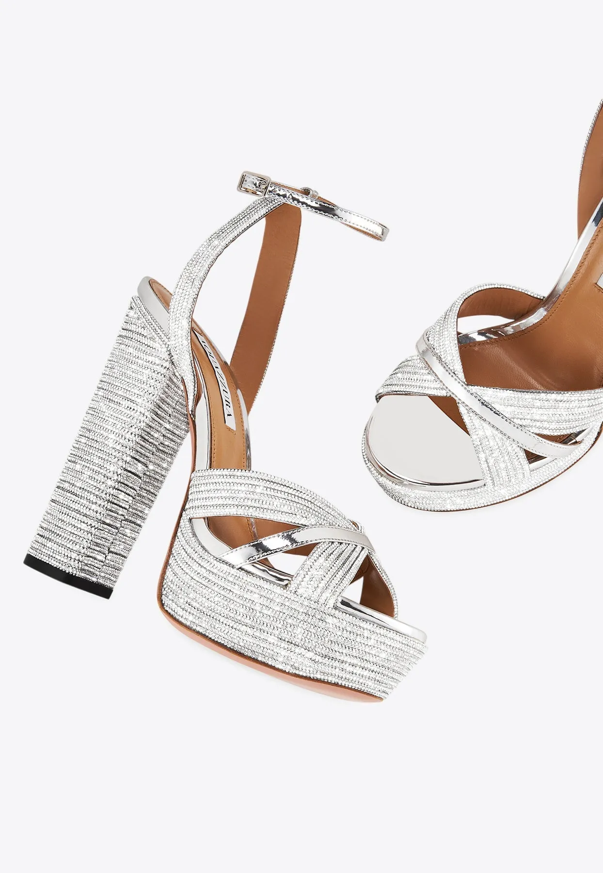 Sundance 140 Crystal-Embellished Platform Sandals