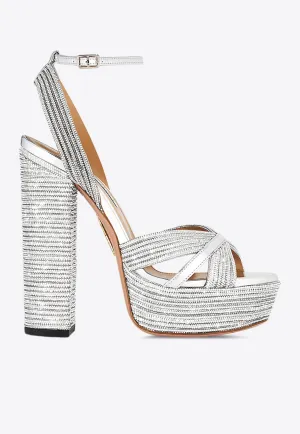 Sundance 140 Crystal-Embellished Platform Sandals