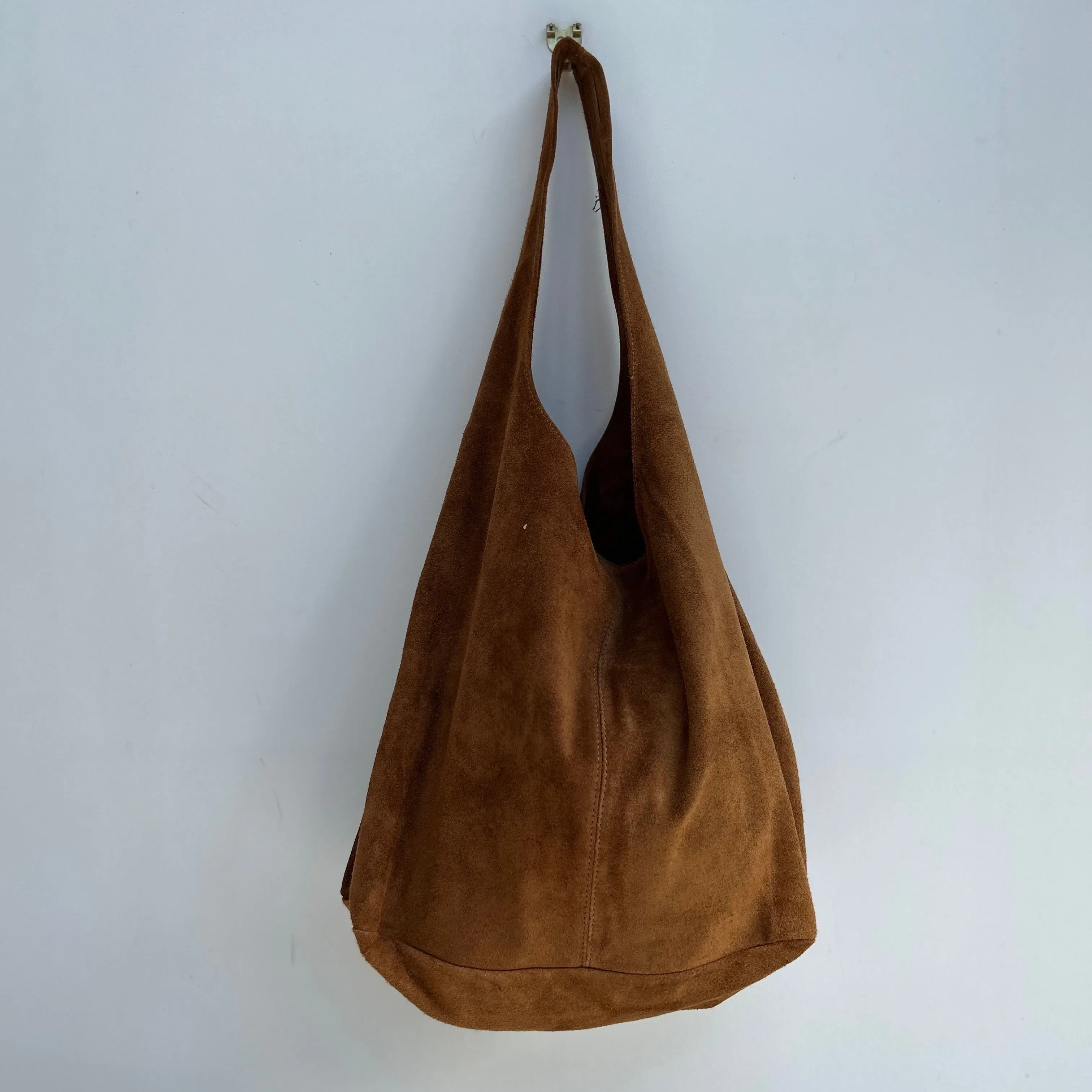 Tan Suede Slouchy Tote