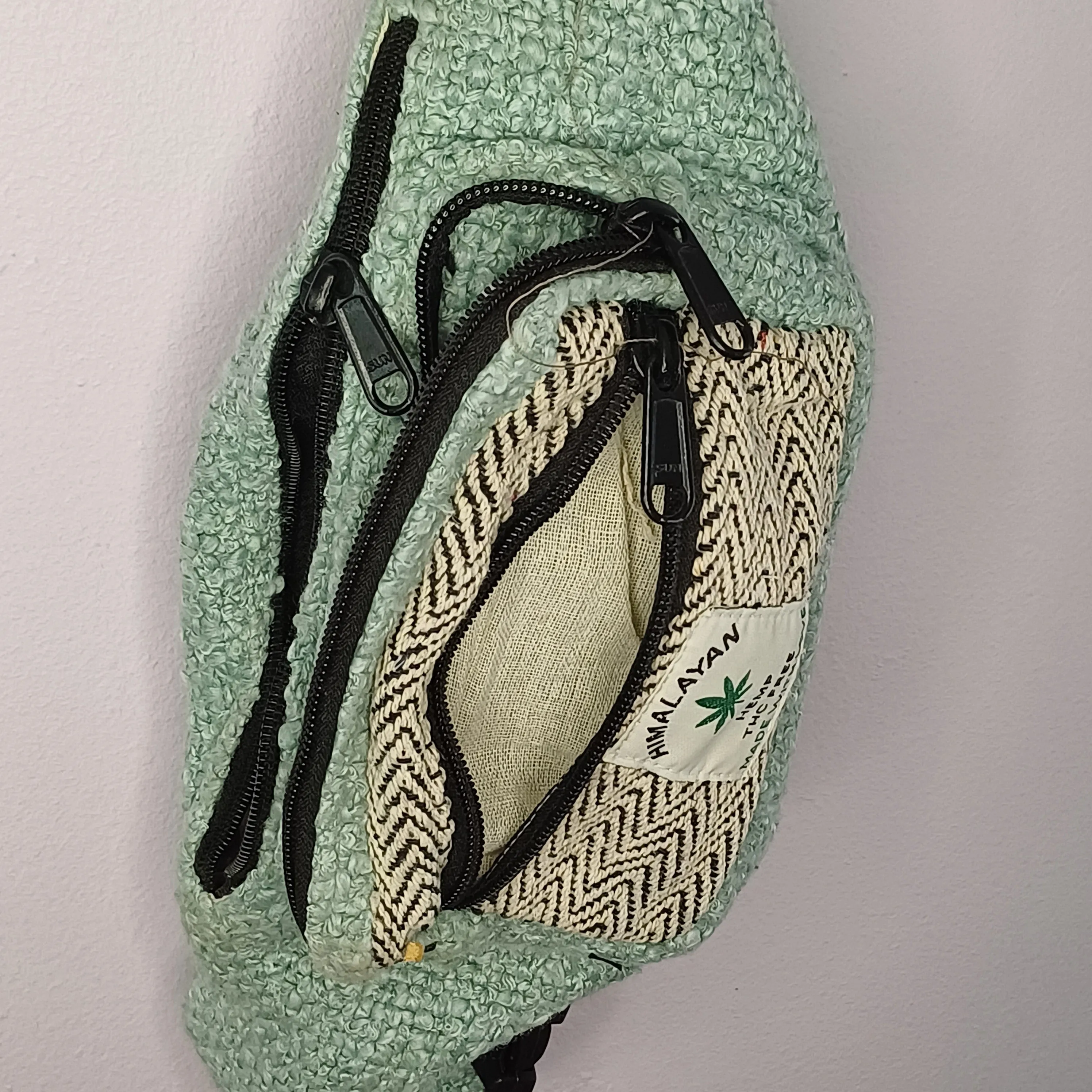 Teal Hemp/Jute Moon Bag