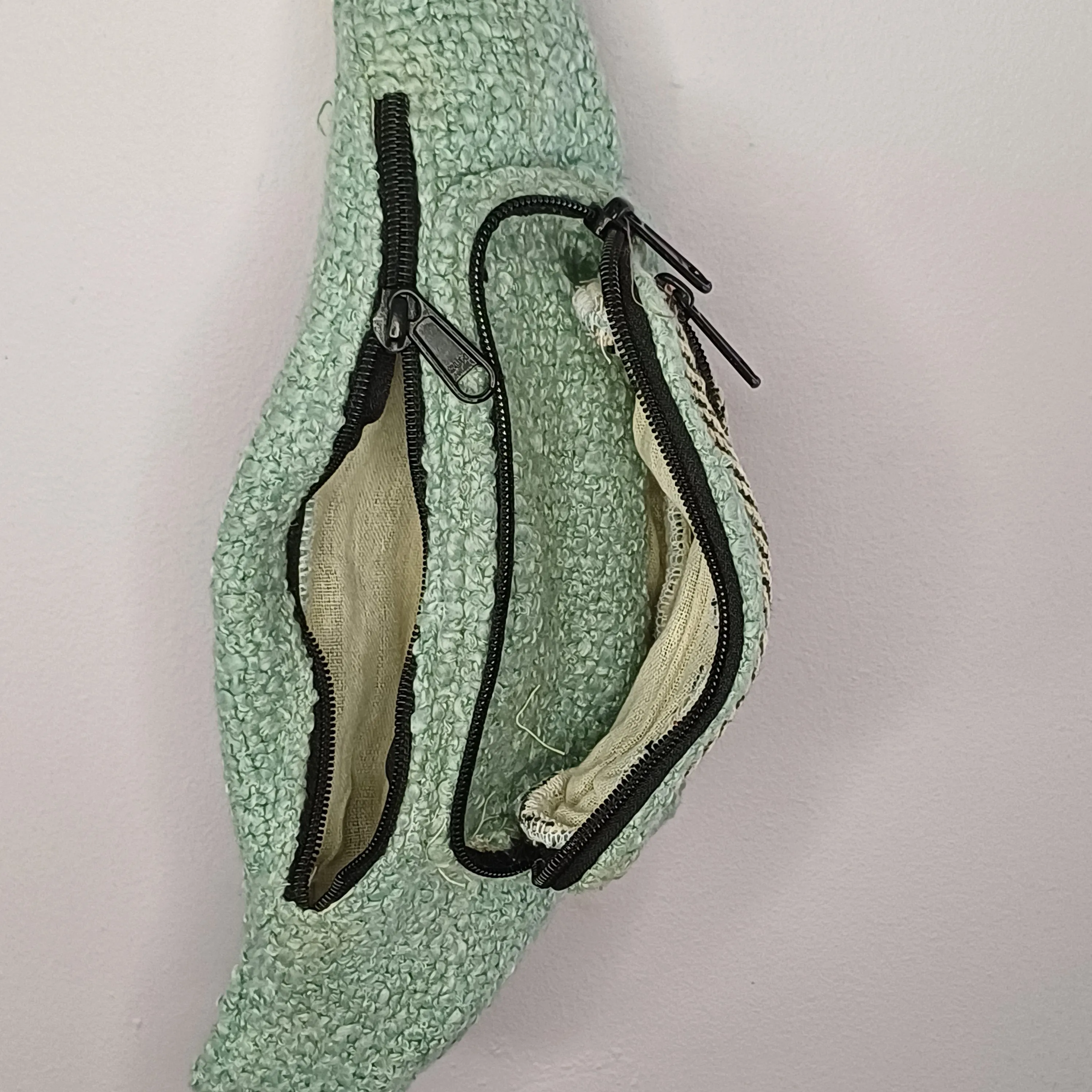 Teal Hemp/Jute Moon Bag