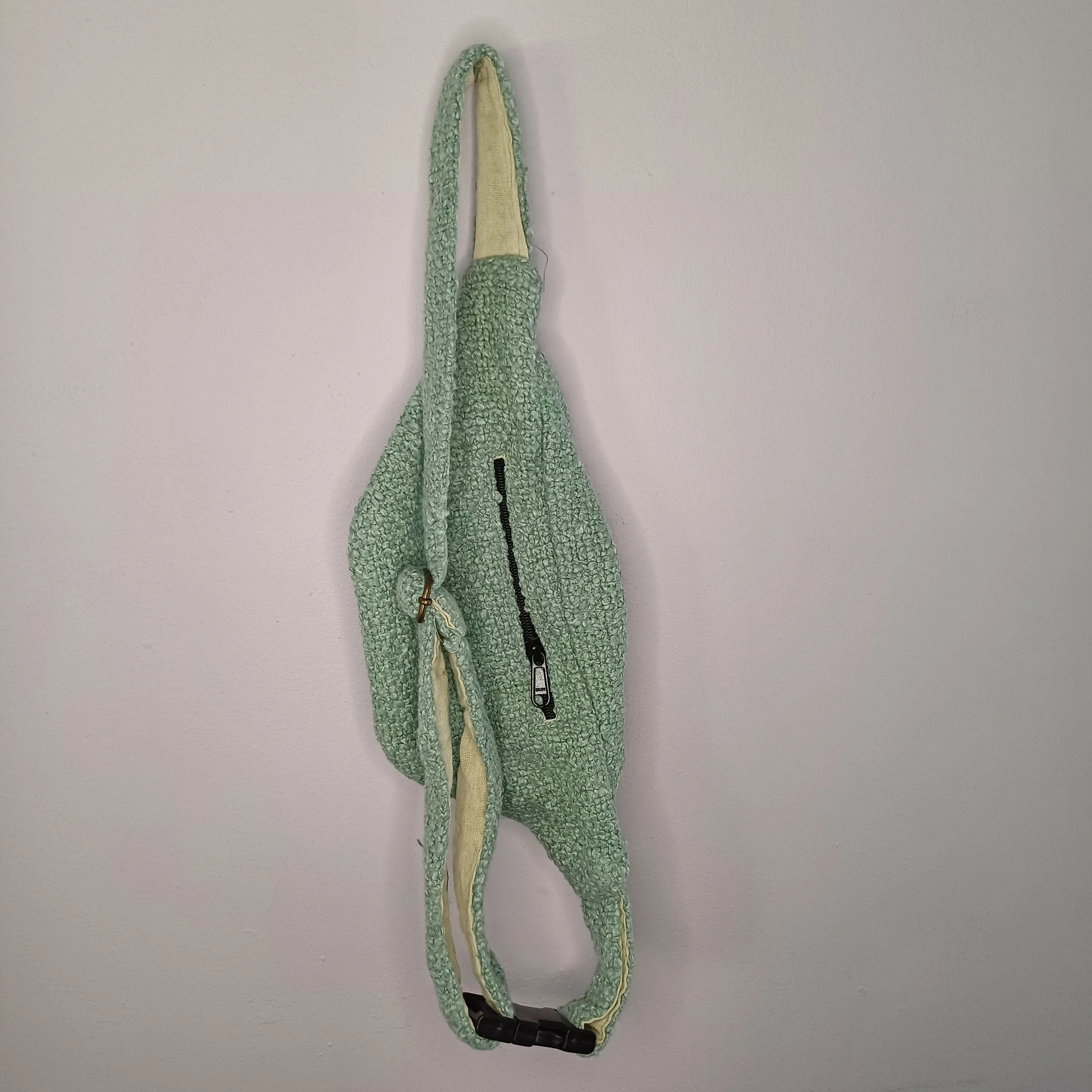 Teal Hemp/Jute Moon Bag