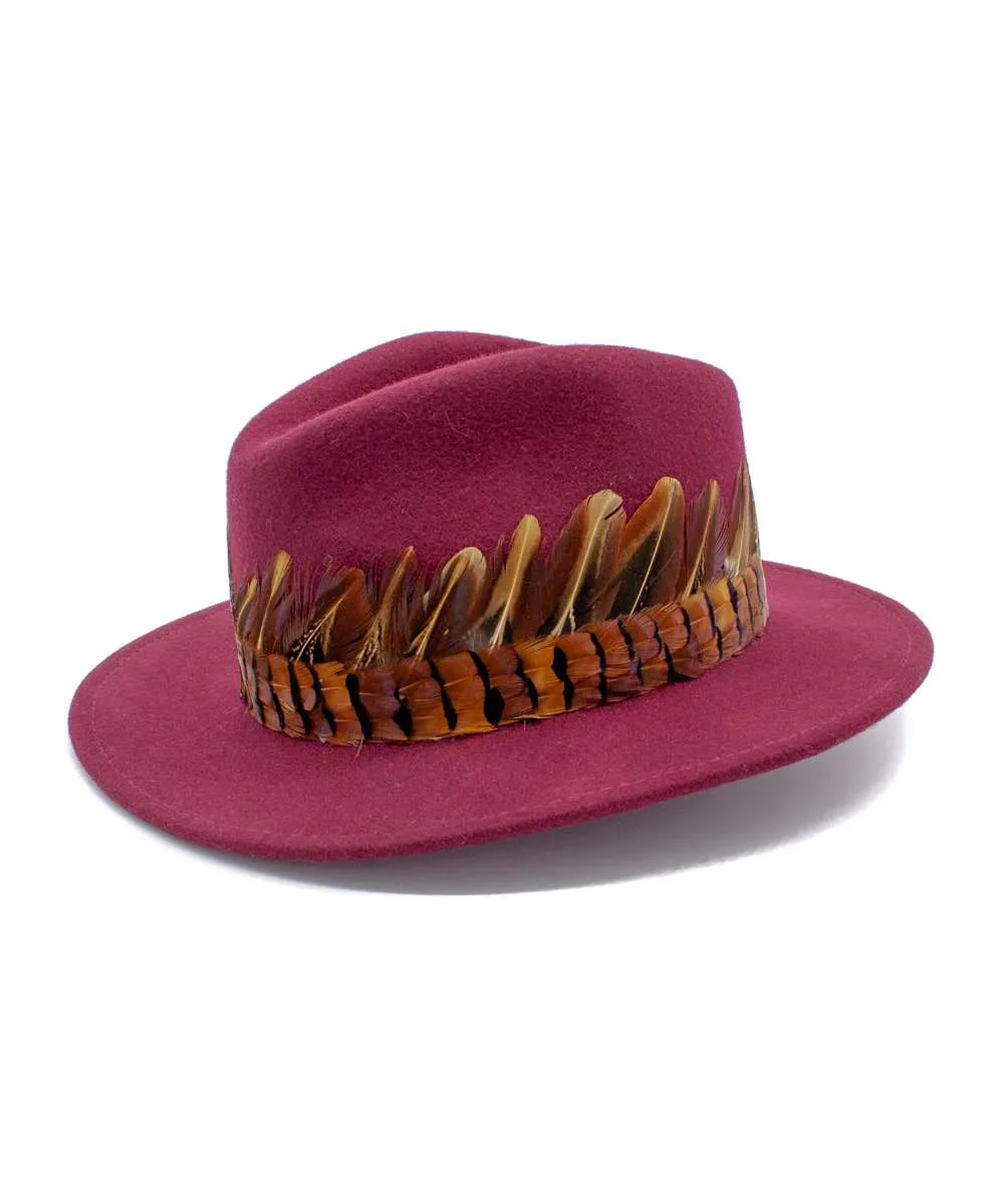 The Isabella in Wine (Pheasant Feather Wrap)