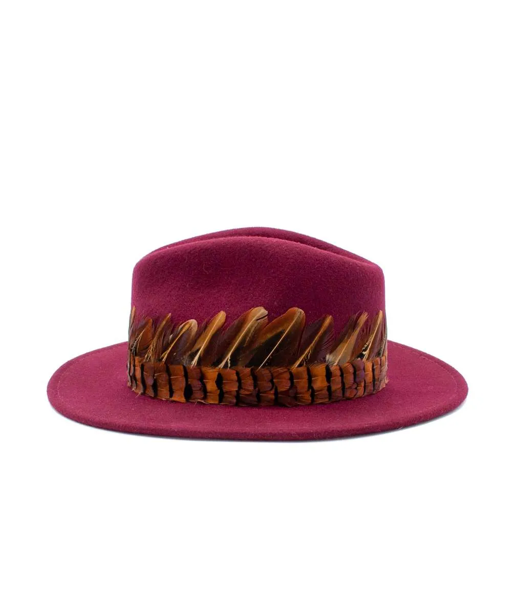 The Isabella in Wine (Pheasant Feather Wrap)