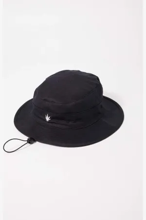 TORCHED HEMP BUCKET HAT - BLACK