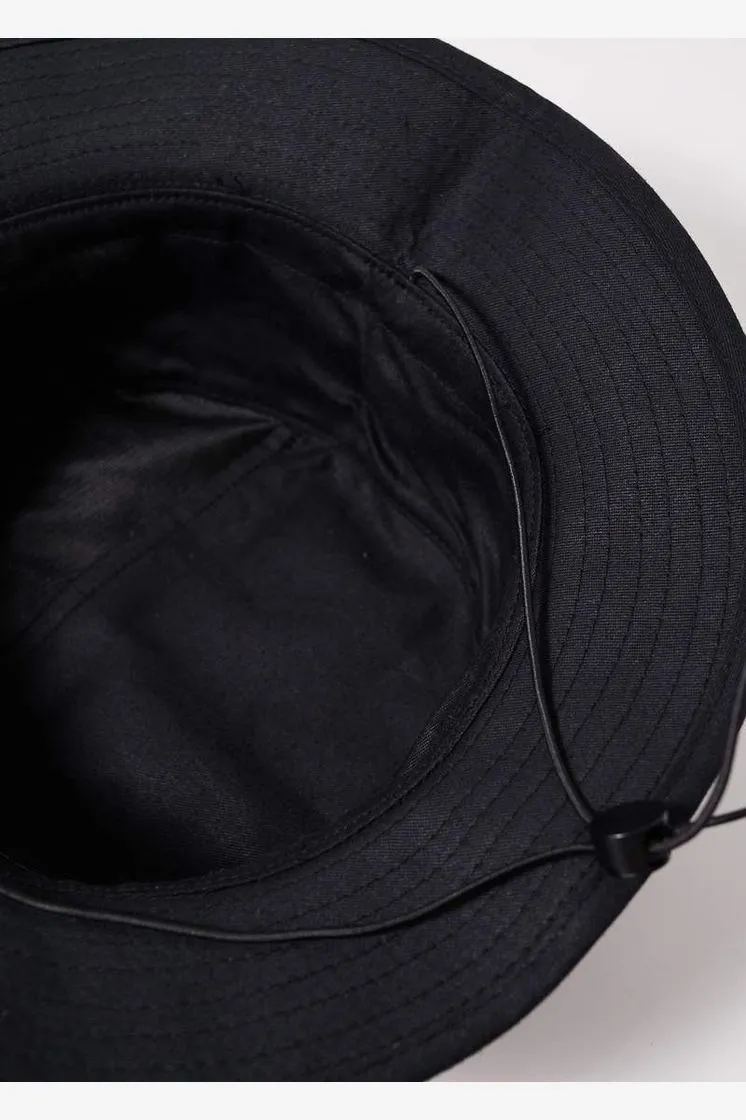 TORCHED HEMP BUCKET HAT - BLACK