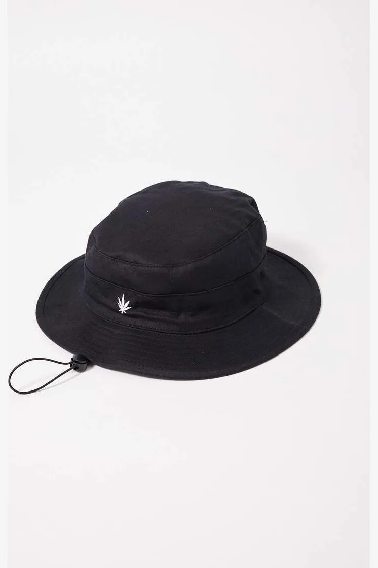TORCHED HEMP BUCKET HAT - BLACK