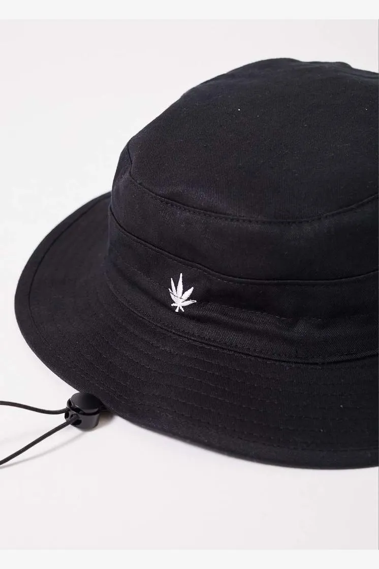 TORCHED HEMP BUCKET HAT - BLACK