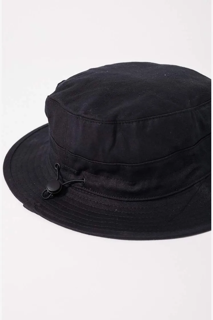 TORCHED HEMP BUCKET HAT - BLACK