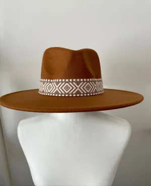 Tribal Boho Stripe Fedora Hat