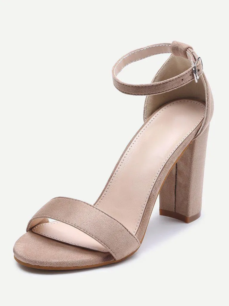 Two Part Block Heeled Sandals