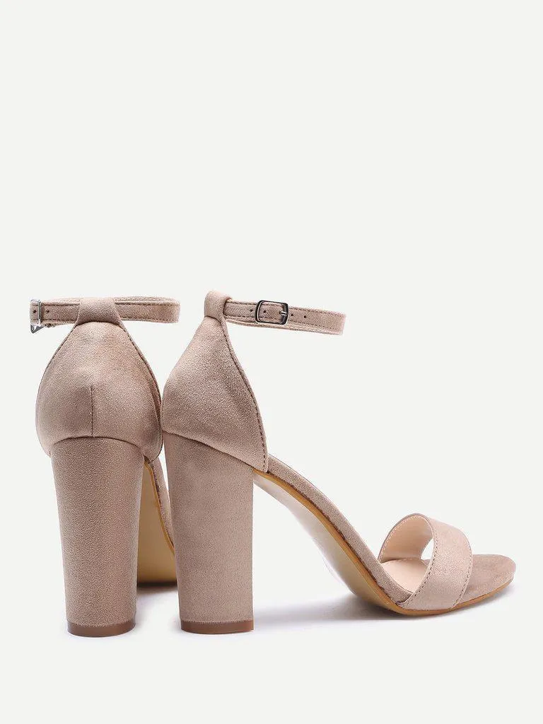 Two Part Block Heeled Sandals