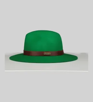 Two Tone Fedora Hat with Brown Trim