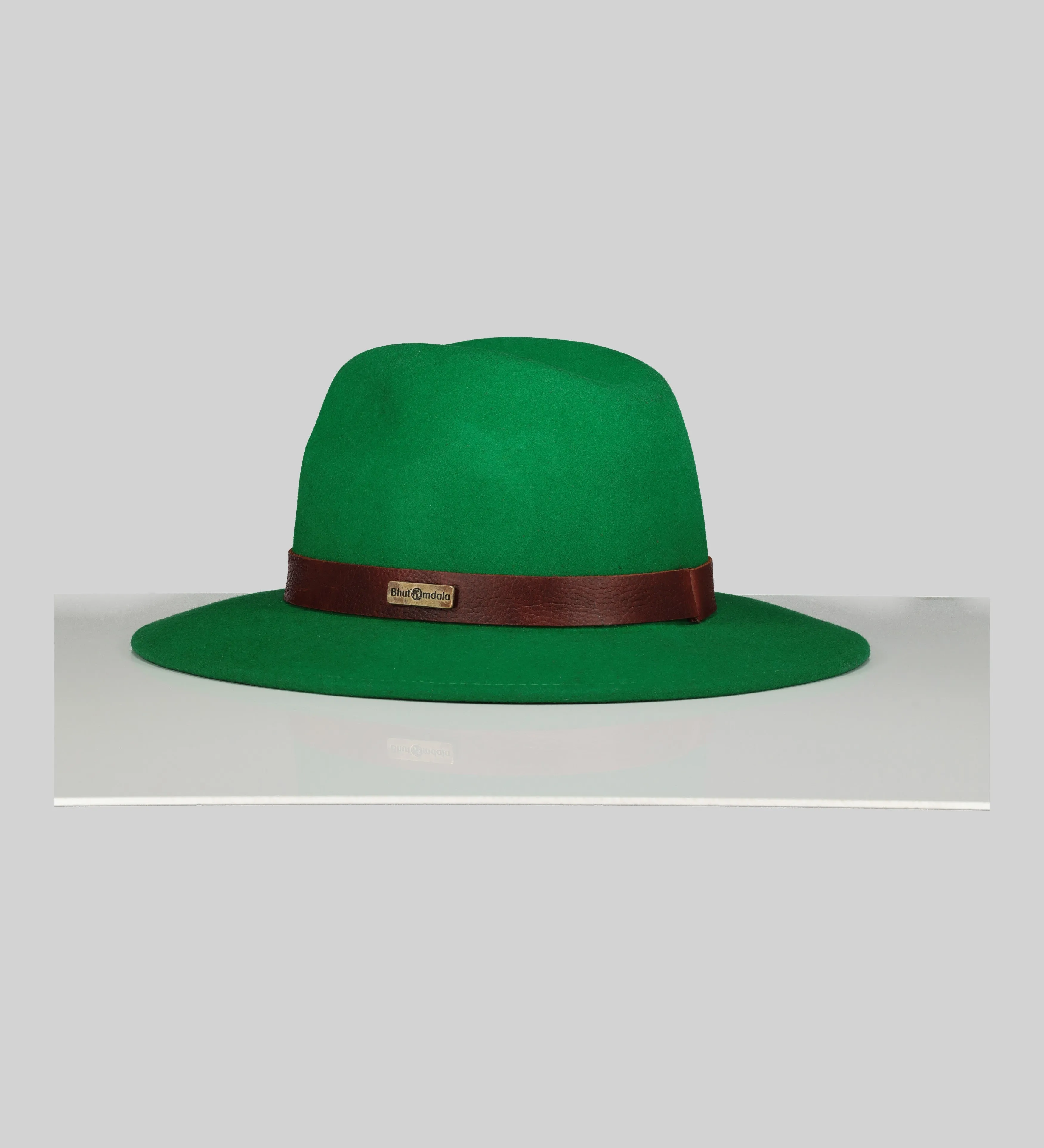 Two Tone Fedora Hat with Brown Trim