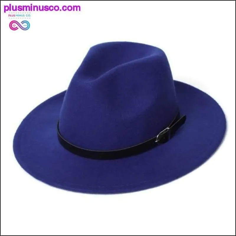 Unisex Fedora Hat Imitation Woolen Winter Fashion Black Top