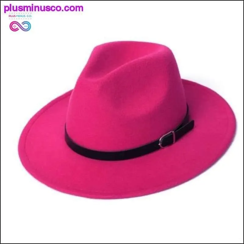 Unisex Fedora Hat Imitation Woolen Winter Fashion Black Top
