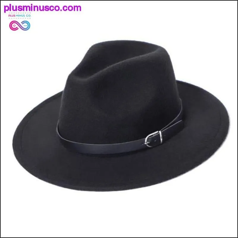 Unisex Fedora Hat Imitation Woolen Winter Fashion Black Top