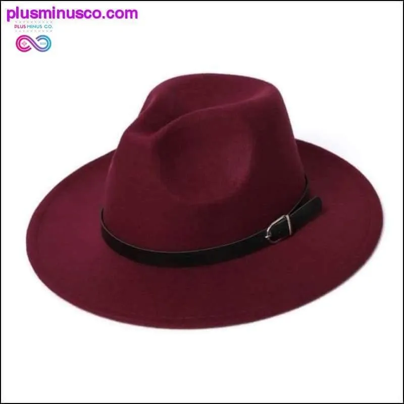 Unisex Fedora Hat Imitation Woolen Winter Fashion Black Top