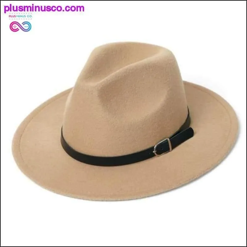 Unisex Fedora Hat Imitation Woolen Winter Fashion Black Top