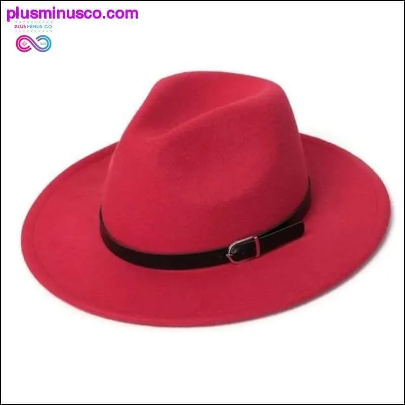 Unisex Fedora Hat Imitation Woolen Winter Fashion Black Top