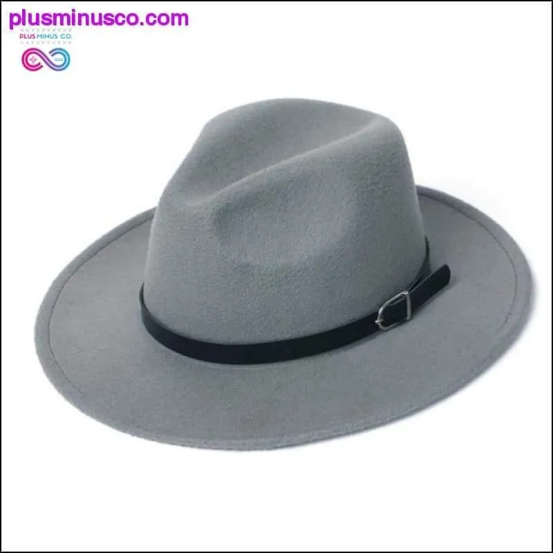 Unisex Fedora Hat Imitation Woolen Winter Fashion Black Top