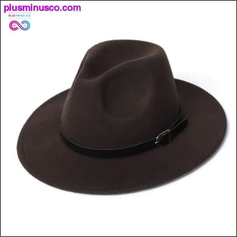 Unisex Fedora Hat Imitation Woolen Winter Fashion Black Top