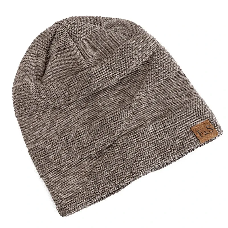 Unisex Slouchy Winter Hats with Fur Lining - Warm Beanie Cap
