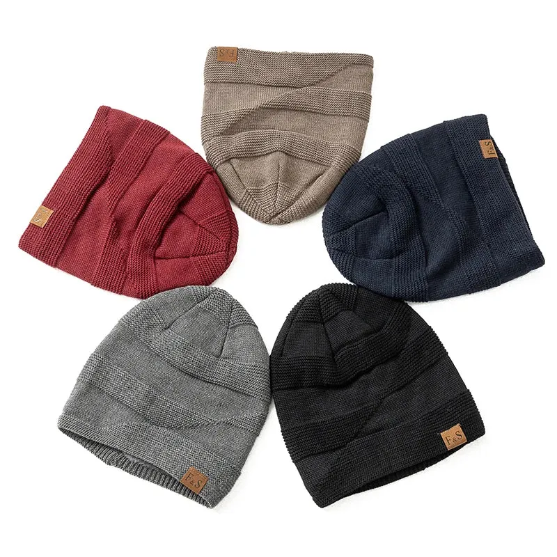 Unisex Slouchy Winter Hats with Fur Lining - Warm Beanie Cap
