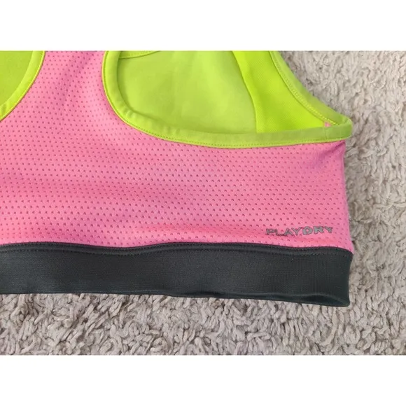 (V) Reebok PlayDry Women sport bra running gym hiking sz M