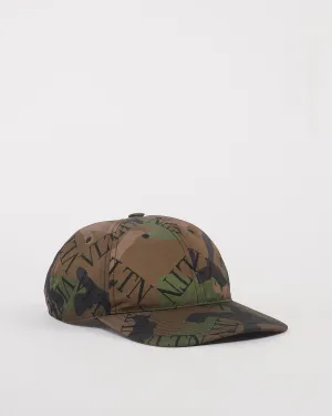 Valentino Camo Nylon VLTN Logo Baseball Cap