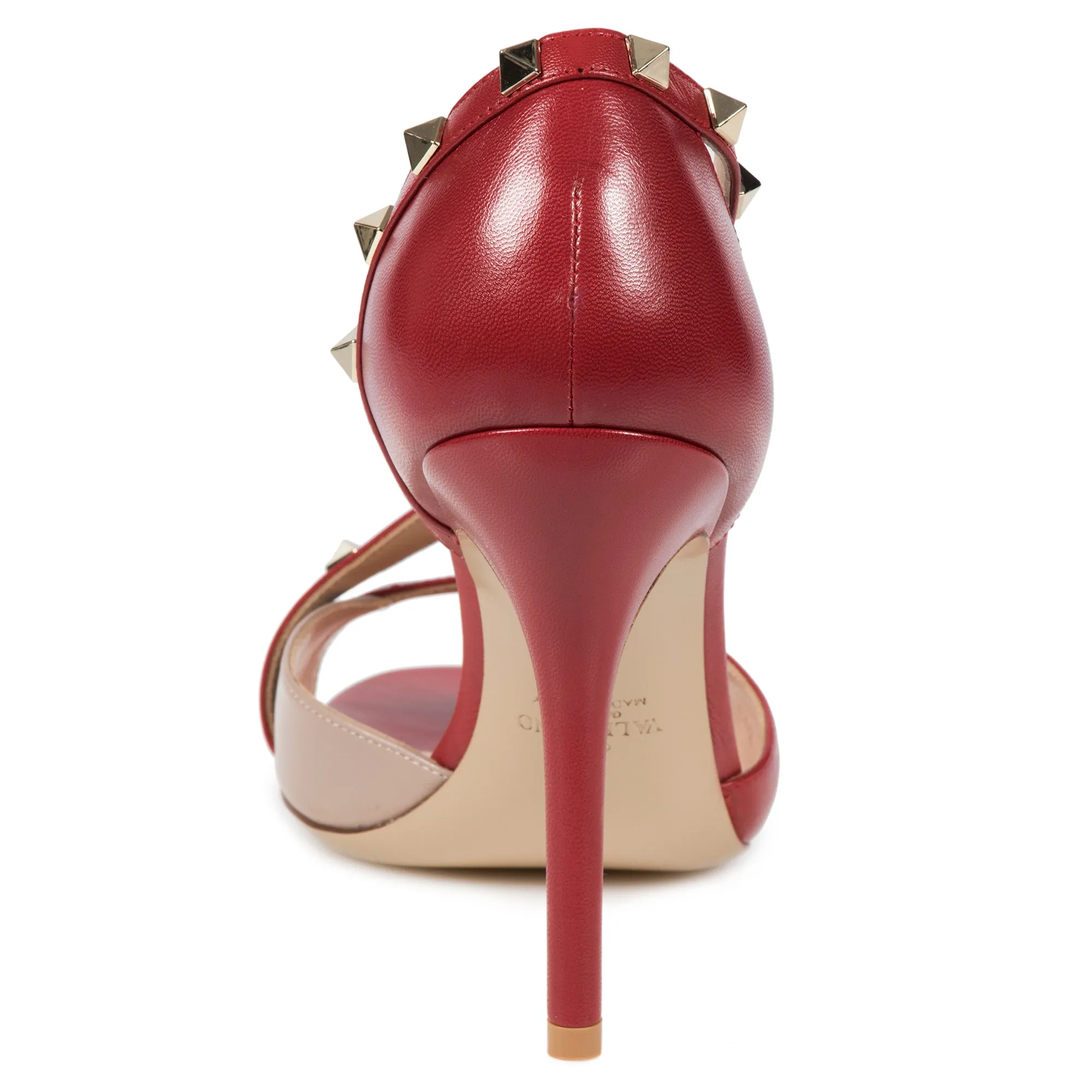 Valentino Rockstud Leather d'Orsay Peep Toe Pumps
