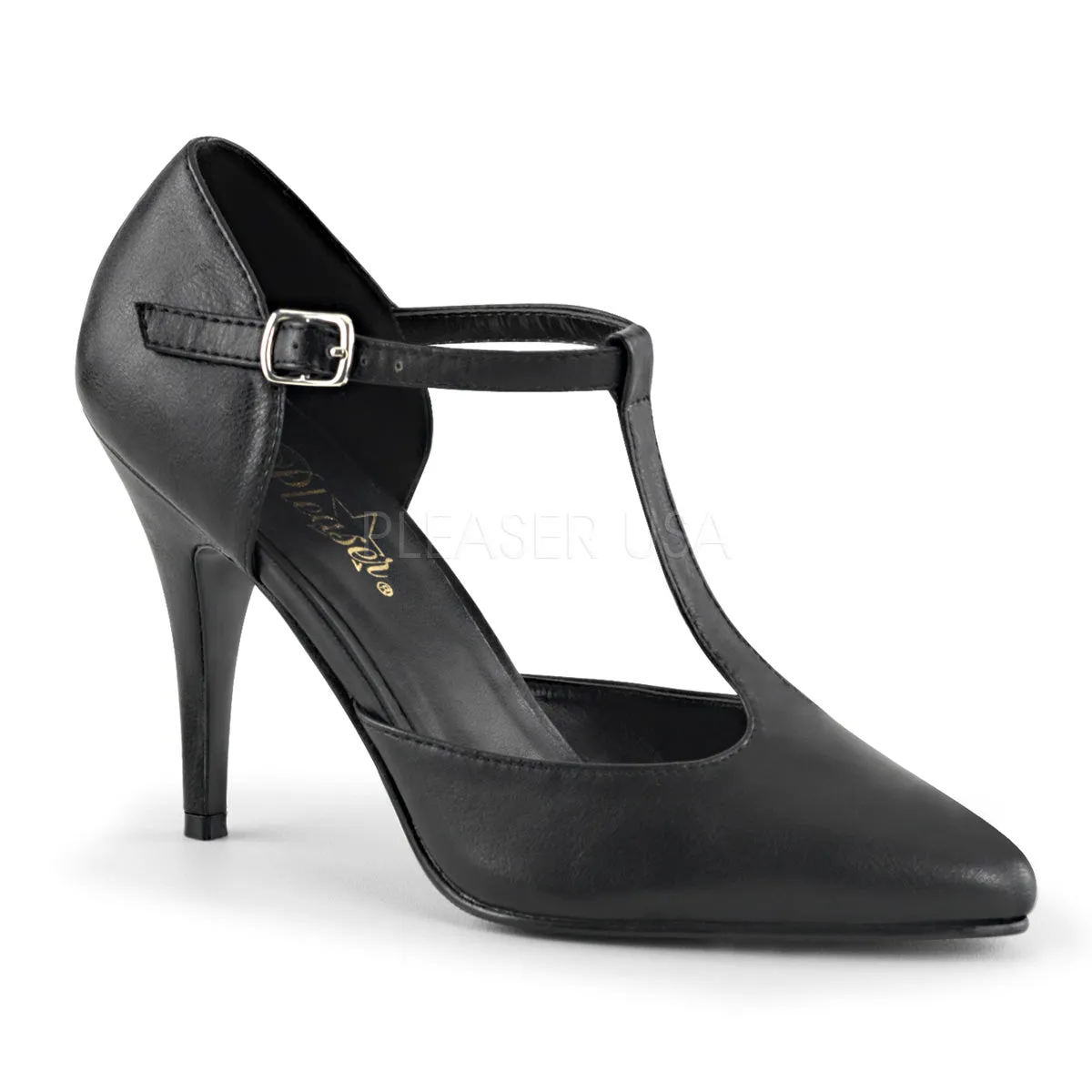 VANITY-415  Black Faux Leather