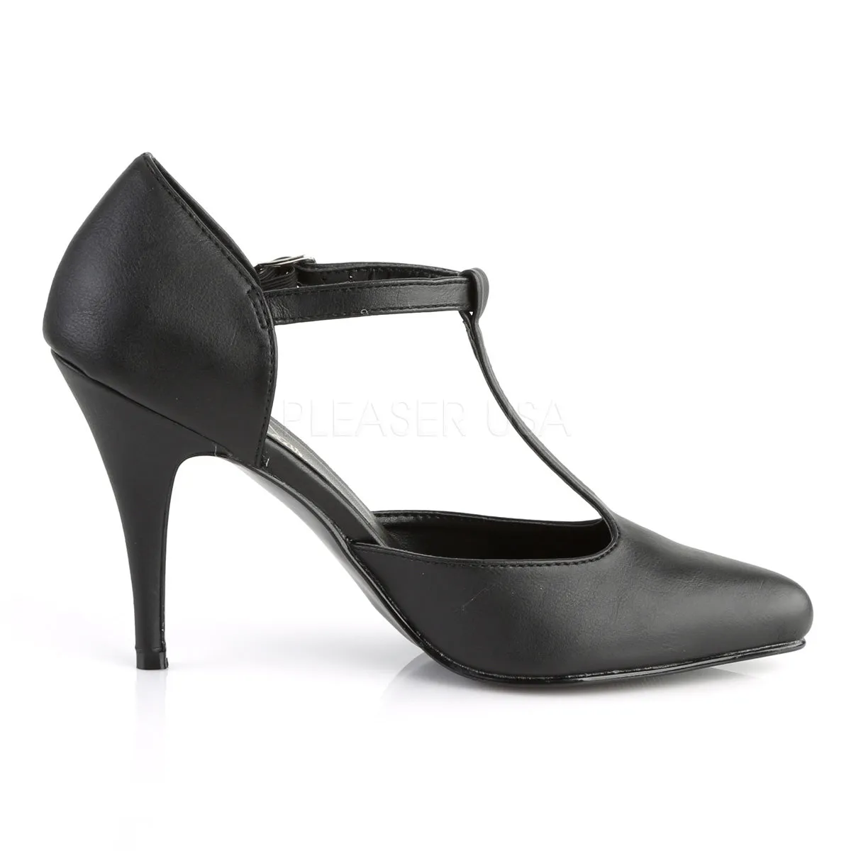 VANITY-415  Black Faux Leather