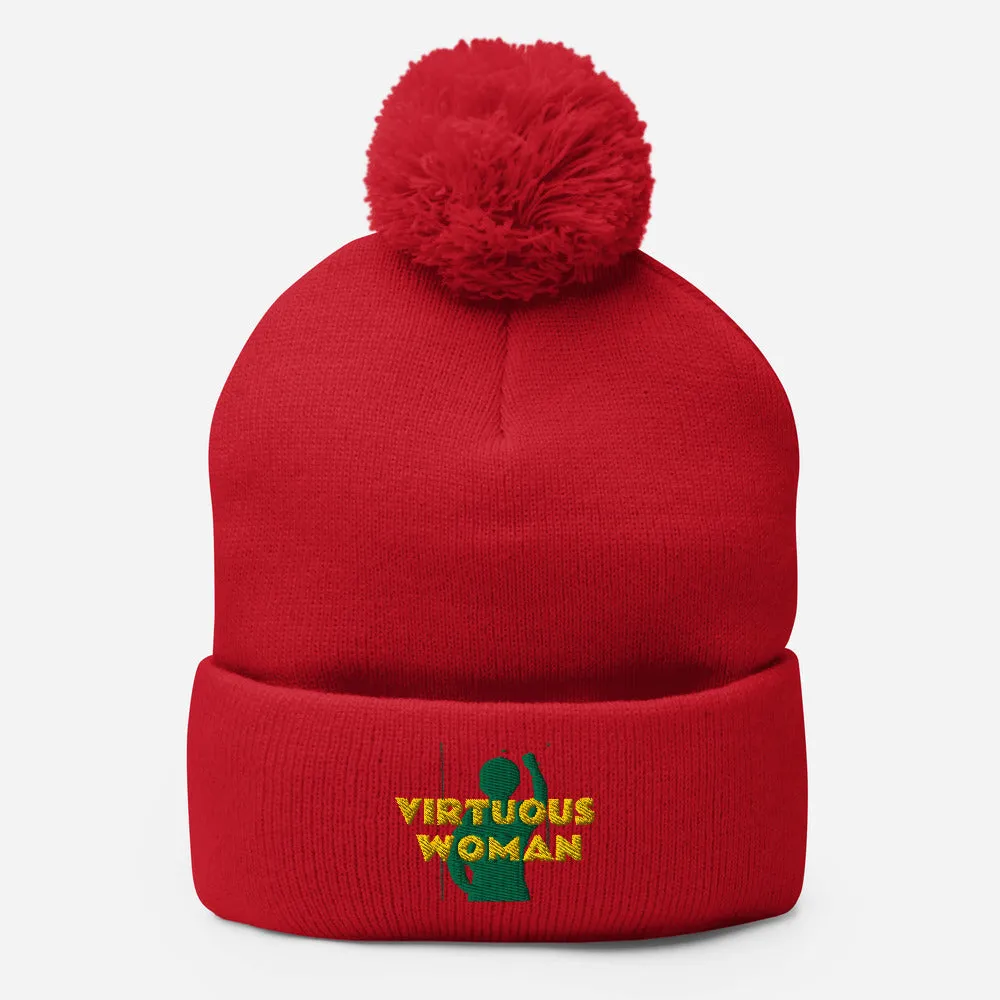 Virtuous Woman Pom-Pom Beanie