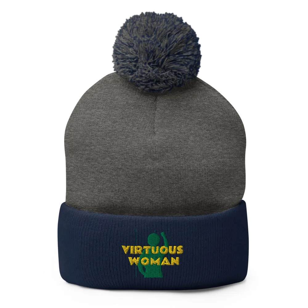 Virtuous Woman Pom-Pom Beanie