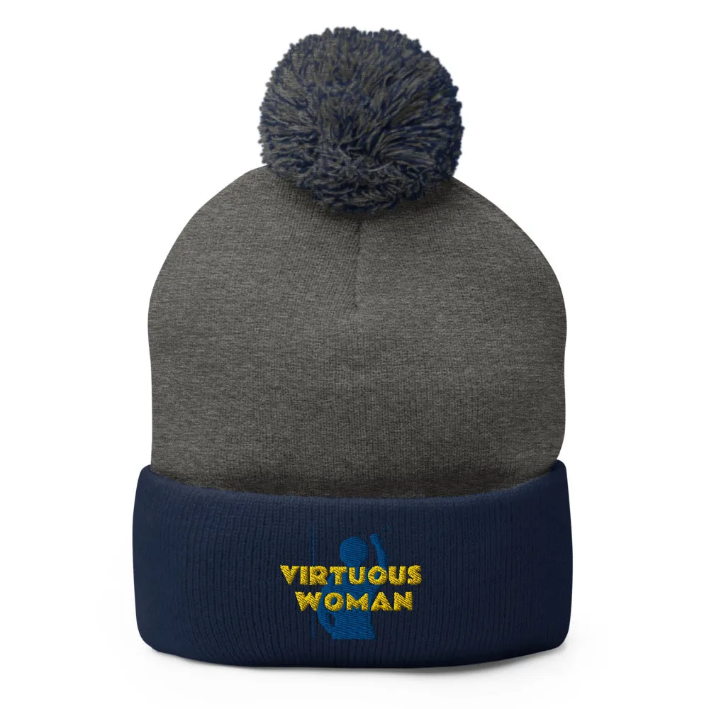Virtuous Woman Pom-Pom Beanie
