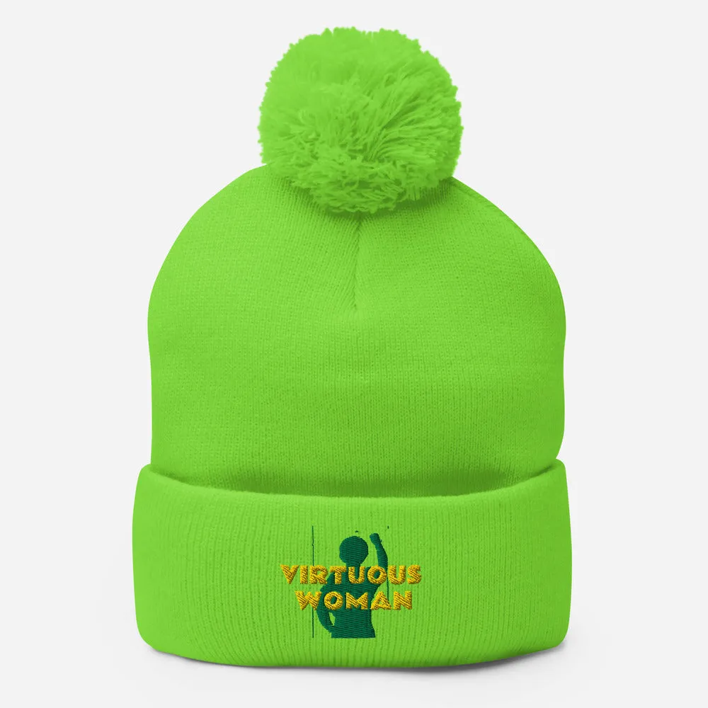 Virtuous Woman Pom-Pom Beanie