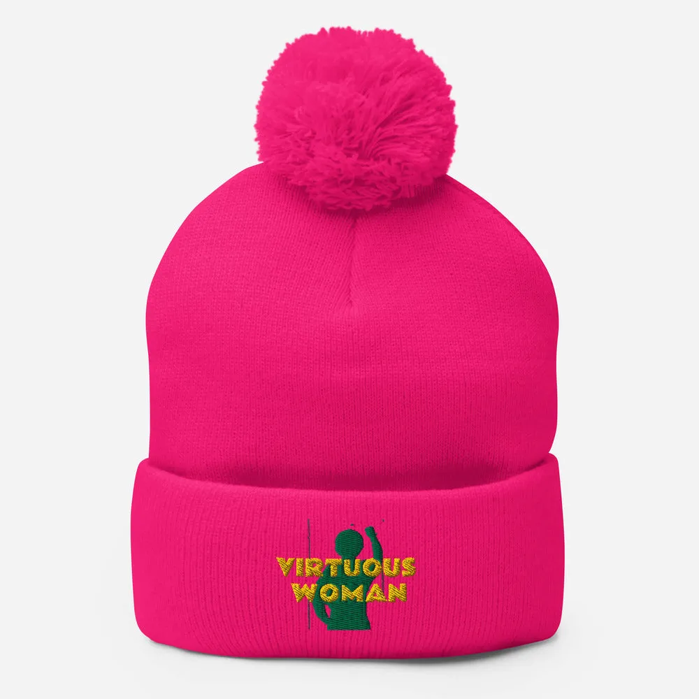 Virtuous Woman Pom-Pom Beanie