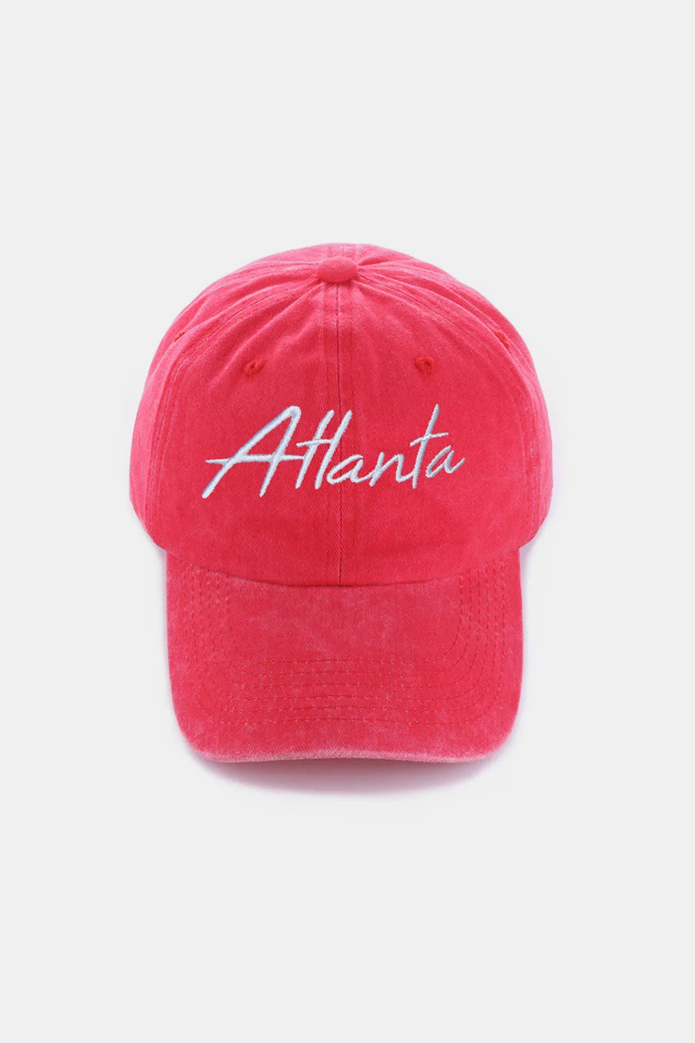 Washed Atlanta Embroidered Baseball Cap