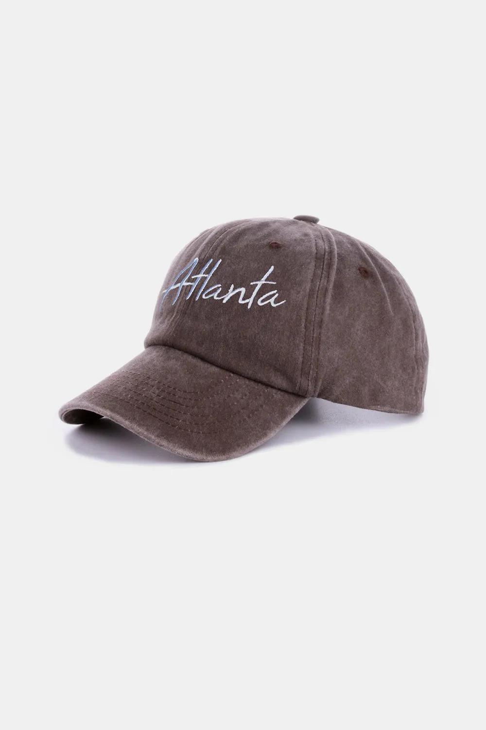 Washed Atlanta Embroidered Baseball Cap