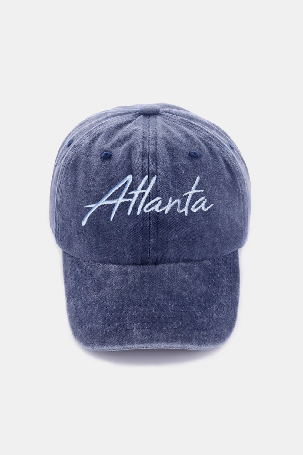 Washed Atlanta Embroidered Baseball Cap