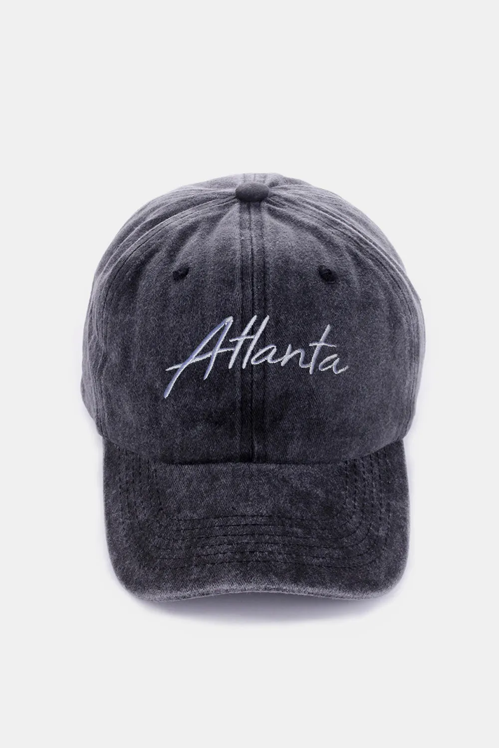 Washed Atlanta Embroidered Baseball Cap