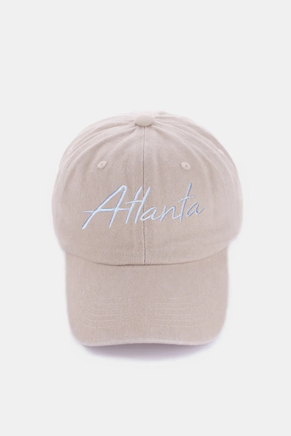 Washed Atlanta Embroidered Baseball Cap